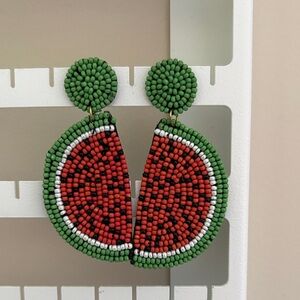 Watermelon Beaded Earrings